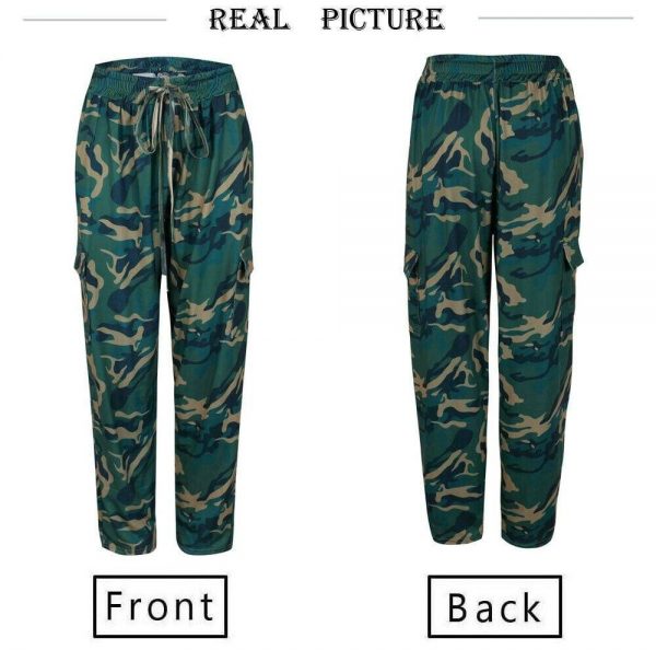 The Best Women's Camo Elastic Cargo Trousers Casual Loose Pants Fashion Ladies Military Army Combat Camouflage Pants New Online - Takalr