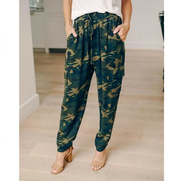 The Best Women's Camo Elastic Cargo Trousers Casual Loose Pants Fashion Ladies Military Army Combat Camouflage Pants New Online - Takalr