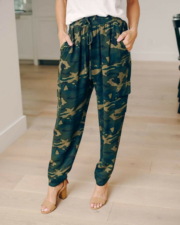 The Best Women's Camo Elastic Cargo Trousers Casual Loose Pants Fashion Ladies Military Army Combat Camouflage Pants New Online - Takalr