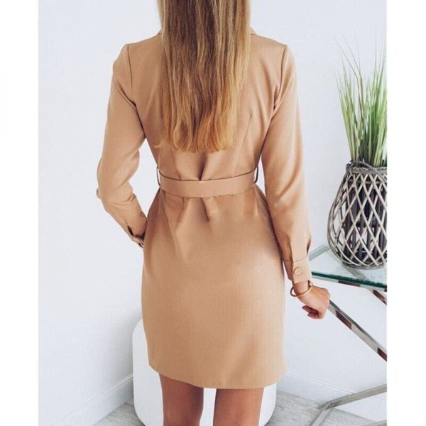 The Best Women's Cardigan Elegant Long Sleeve Basic Lapel Blazer Solid Color Slim Fit Long Jacket Coat Suit with Belt Online - Takalr