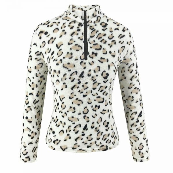 The Best Women's Casual Hoodie Sweatshirt Leopard Long Sleeve Pullover Hoody Jumper Fashion Zipper V Neck Winter Warm Tops Online - Takalr