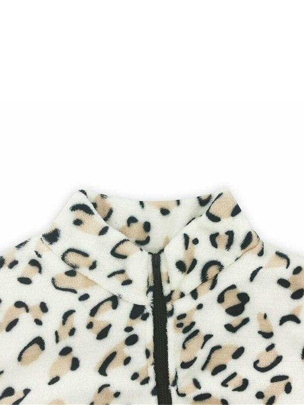 The Best Women's Casual Hoodie Sweatshirt Leopard Long Sleeve Pullover Hoody Jumper Fashion Zipper V Neck Winter Warm Tops Online - Takalr