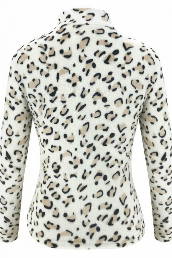 The Best Women's Casual Hoodie Sweatshirt Leopard Long Sleeve Pullover Hoody Jumper Fashion Zipper V Neck Winter Warm Tops Online - Takalr