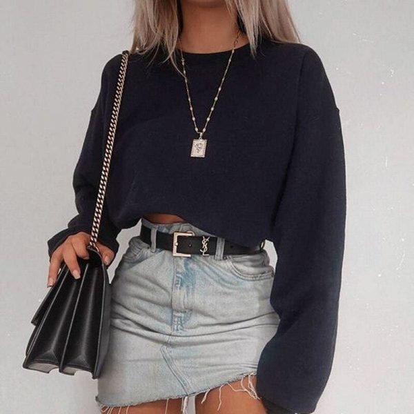 The Best Women's Casual Long Sleeve Pullover Jumper Fashion Ladies tripe Shirt Round Neck Blouse Holiday Loose Tops Sweatshirts Online - Takalr