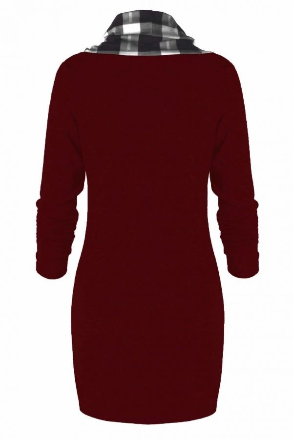 The Best Womens Casual Sheath Cowl Neck Long Sleeve Dress Online - Source Silk