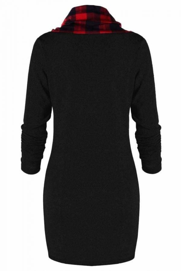 The Best Womens Casual Sheath Cowl Neck Long Sleeve Dress Online - Source Silk