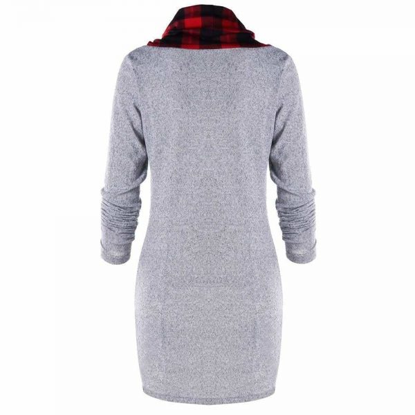 The Best Womens Casual Sheath Cowl Neck Long Sleeve Dress Online - Source Silk