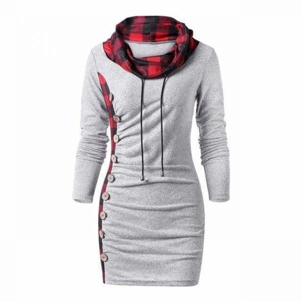 The Best Womens Casual Sheath Cowl Neck Long Sleeve Dress Online - Source Silk