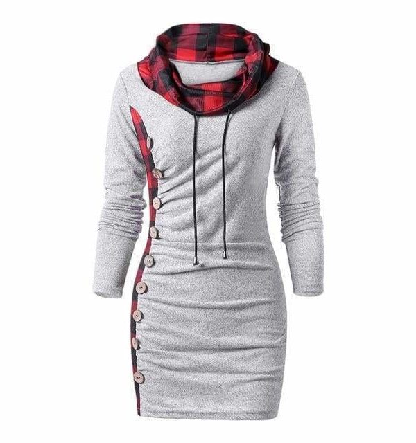 The Best Womens Casual Sheath Cowl Neck Long Sleeve Dress Online - Source Silk