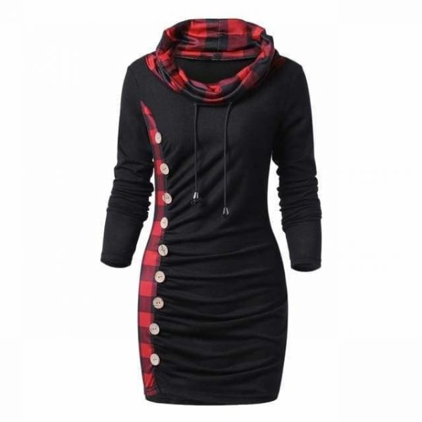 The Best Womens Casual Sheath Cowl Neck Long Sleeve Dress Online - Source Silk