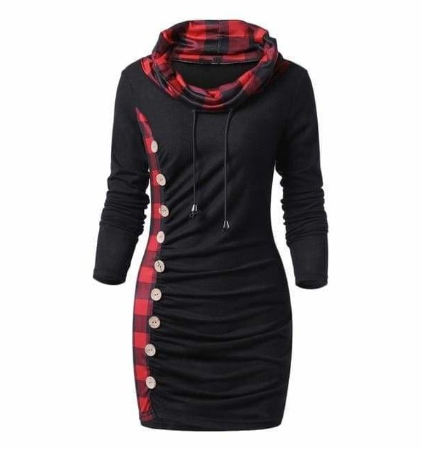 The Best Womens Casual Sheath Cowl Neck Long Sleeve Dress Online - Source Silk