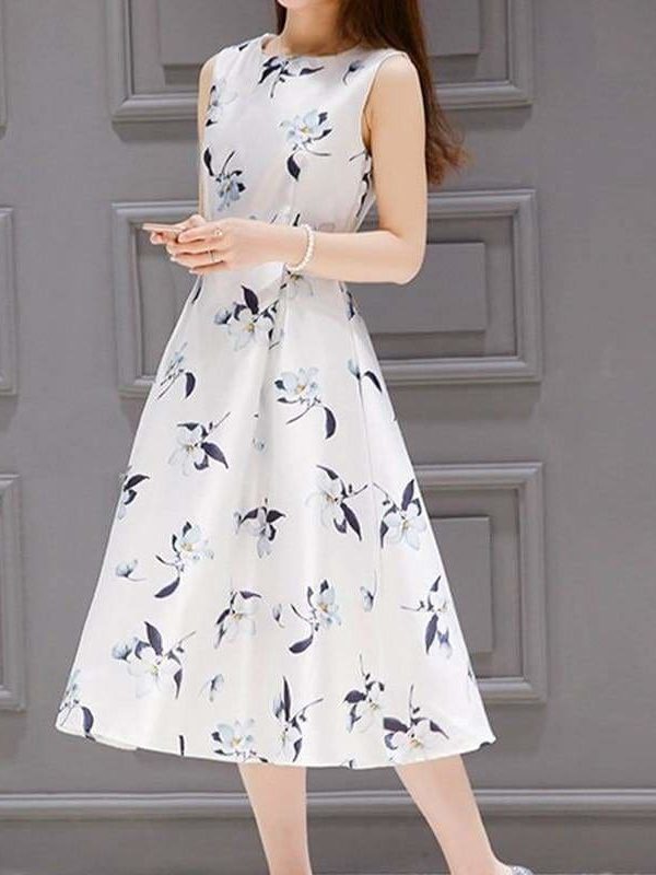 The Best Women's Dresses Casual Printed Off Shoulder Tank Dress Online - Source Silk