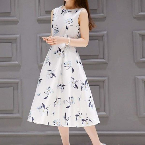 The Best Women's Dresses Casual Printed Off Shoulder Tank Dress Online - Source Silk