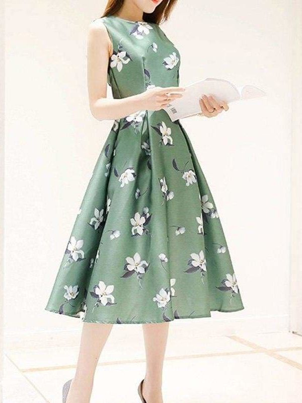 The Best Women's Dresses Casual Printed Off Shoulder Tank Dress Online - Source Silk