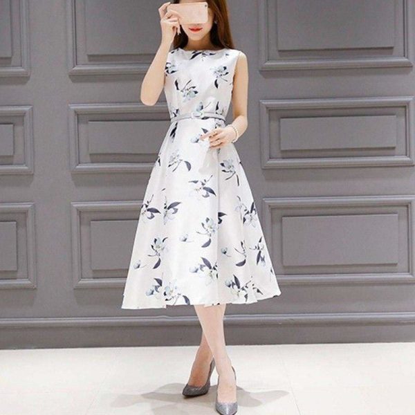 The Best Women's Dresses Casual Printed Off Shoulder Tank Dress Online - Source Silk