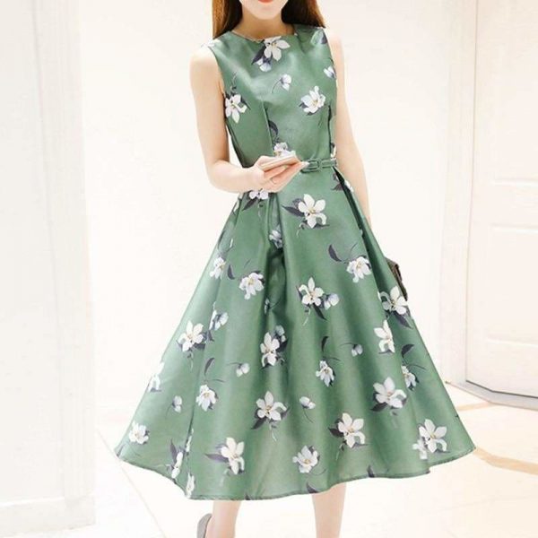 The Best Women's Dresses Casual Printed Off Shoulder Tank Dress Online - Source Silk