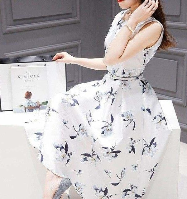 The Best Women's Dresses Casual Printed Off Shoulder Tank Dress Online - Source Silk