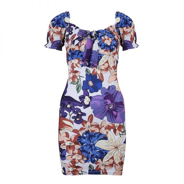 The Best Women's Floral Printed Bodycon Short Mini Dress Online - Takalr