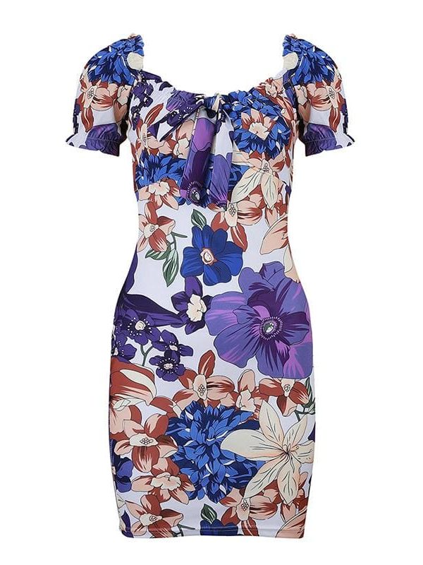 The Best Women's Floral Printed Bodycon Short Mini Dress Online - Takalr