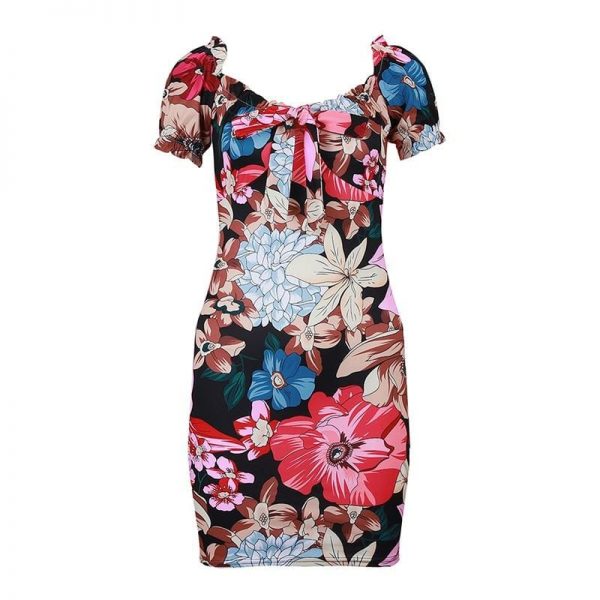 The Best Women's Floral Printed Bodycon Short Mini Dress Online - Takalr