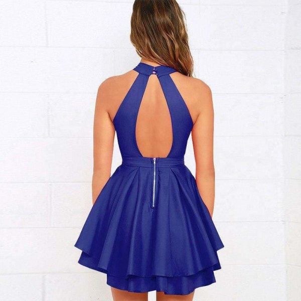 The Best Women's Hanging Neck A Word Dress Sexy Backless Dress beach Dress Online - Source Silk