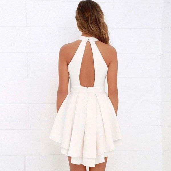 The Best Women's Hanging Neck A Word Dress Sexy Backless Dress beach Dress Online - Source Silk