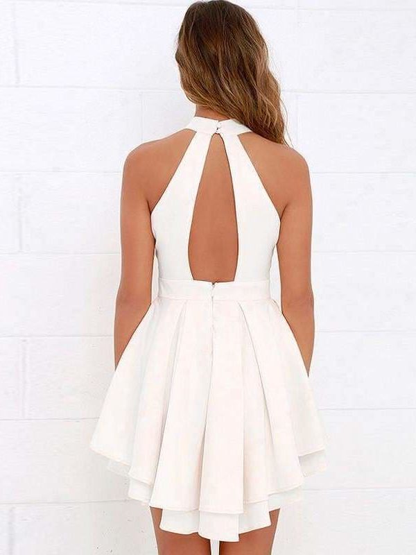 The Best Women's Hanging Neck A Word Dress Sexy Backless Dress beach Dress Online - Source Silk