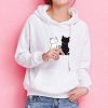 The Best Women's Hooded Tops Fashion Long Sleeves Pocket Pullover Hoodies Solid Color Heart-Shaped Print Women Clothes Online - Takalr