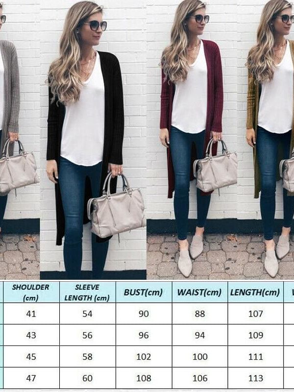 The Best Women's Knitted Sweater Cardigans Knit Autumn Ladies Stretch Long Coats Outwear Tops Jacket Jumper Coat Online - Takalr