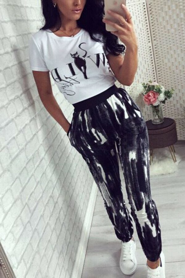 The Best Women's Leopard Print Pants Slim Trousers Skinny Fashion Pants Elastic High Waist Pants Sweatpants Online - Takalr