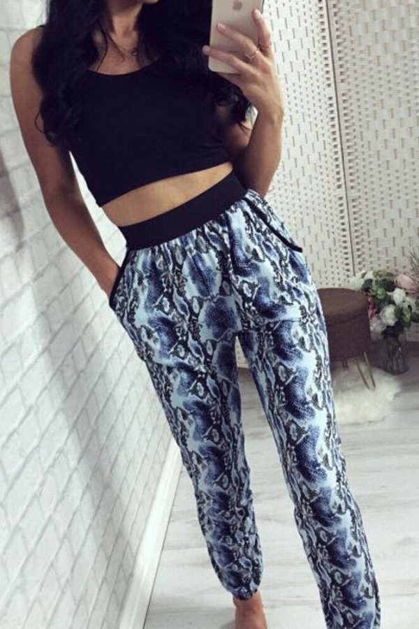 The Best Women's Leopard Print Pants Slim Trousers Skinny Fashion Pants Elastic High Waist Pants Sweatpants Online - Takalr