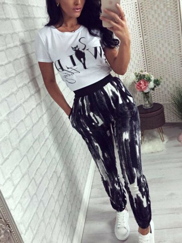 The Best Women's Leopard Print Pants Slim Trousers Skinny Fashion Pants Elastic High Waist Pants Sweatpants Online - Takalr