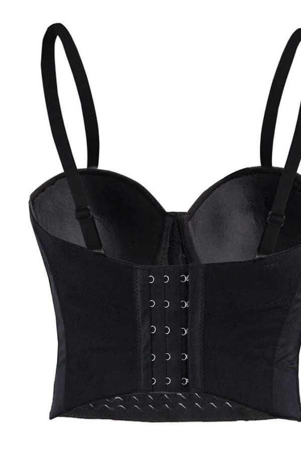 The Best Women's Punk Black Bra Crop Top Corsets and Bustiers Beading Online - Takalr