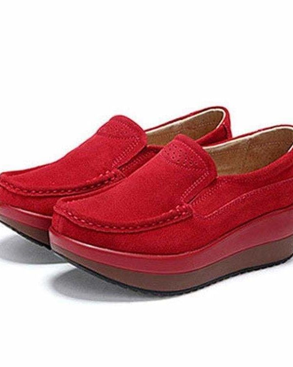 The Best Women's Shoes Ballet Cow Suede Leather Moccasins Shoe Online - Source Silk