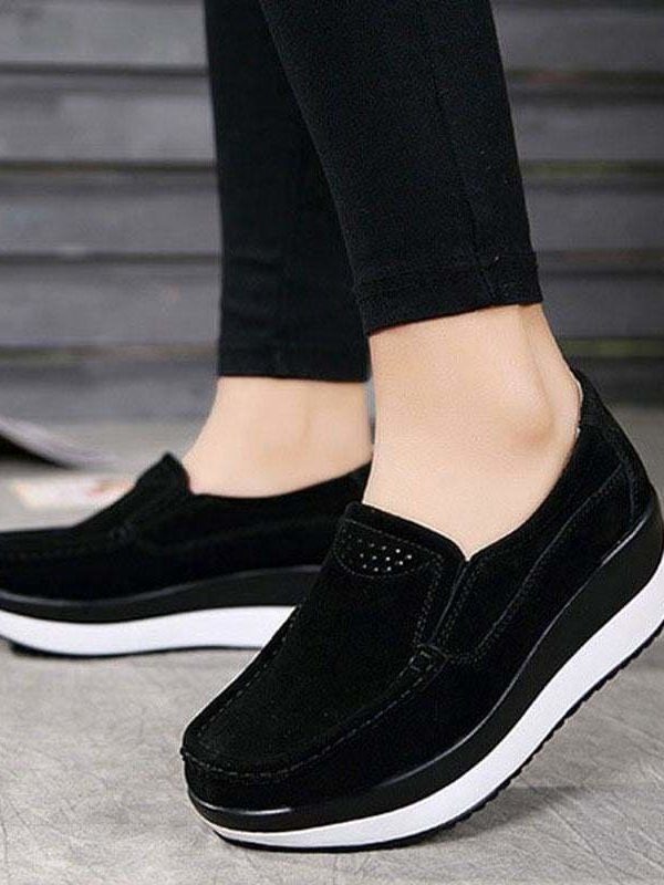 The Best Women's Shoes Ballet Cow Suede Leather Moccasins Shoe Online - Source Silk