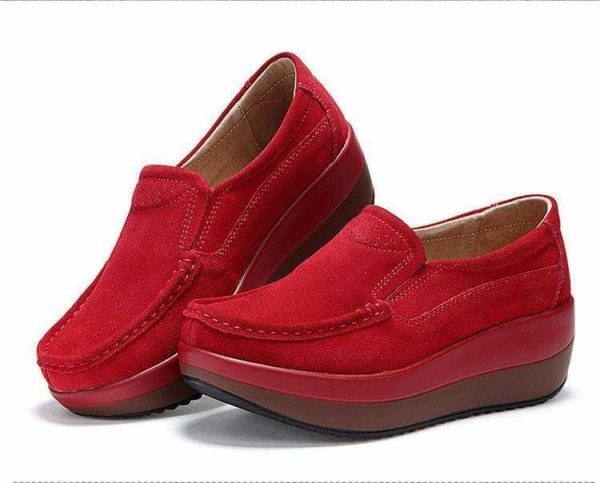 The Best Women's Shoes Ballet Cow Suede Leather Moccasins Shoe Online - Source Silk