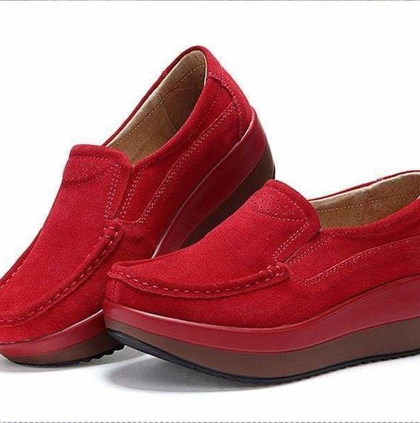 The Best Women's Shoes Ballet Cow Suede Leather Moccasins Shoe Online - Source Silk