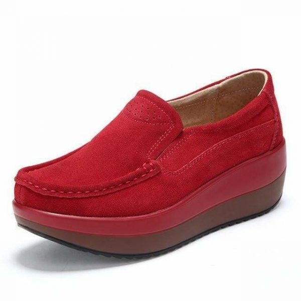 The Best Women's Shoes Ballet Cow Suede Leather Moccasins Shoe Online - Source Silk