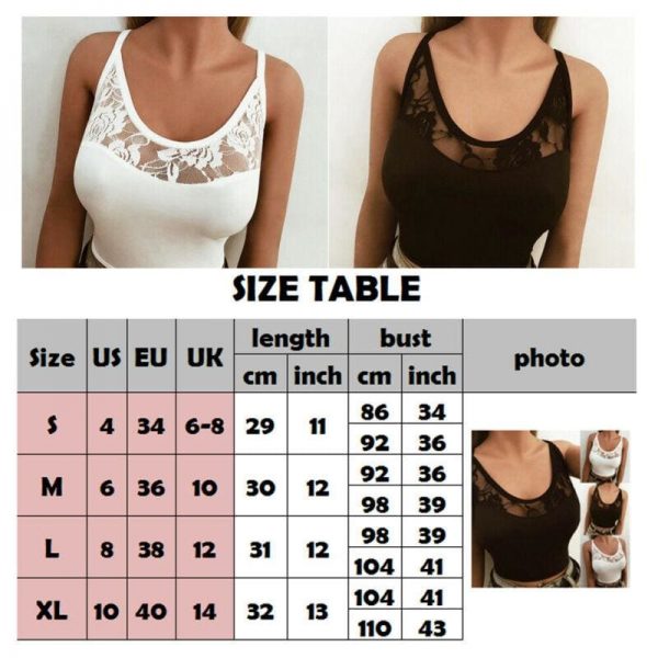 The Best Women's Sleeveless Summer Bustier Crop Top Vest Casual Solid Lace Hollow Out Skinny Tank Beach Holiday Camisole Tops Online - Takalr