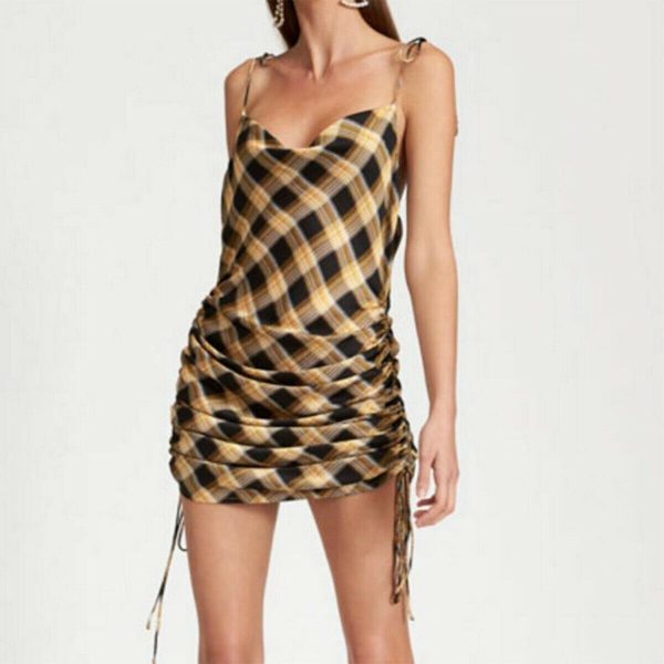 The Best Women's Spaghetti Strap Mini Dresses Summer Ladies Backless Sleeveless Bodycon Dress Evening Party Clubwear Online - Takalr