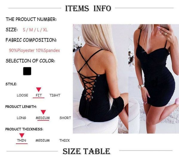 The Best Women's Strappy Dress Stretchy Package Hip Bodycon Mini Dress Online - Takalr