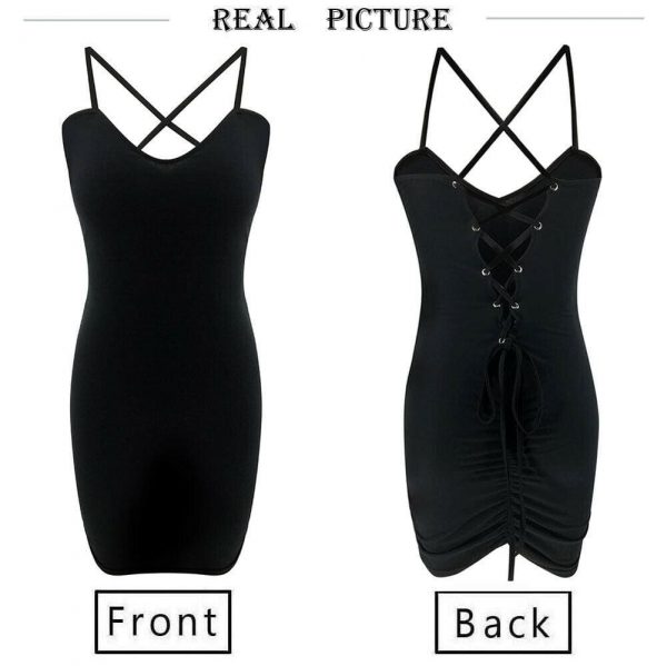 The Best Women's Strappy Dress Stretchy Package Hip Bodycon Mini Dress Online - Takalr