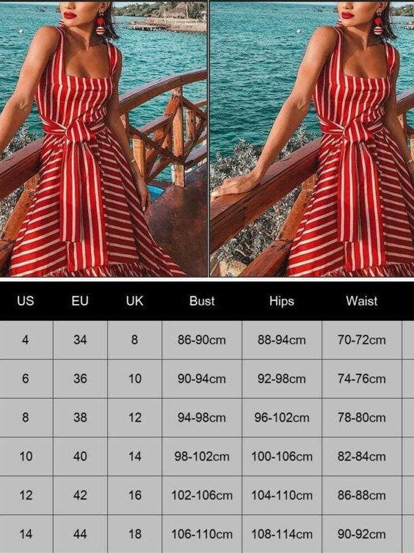 The Best Women's Strappy Striped Long Boho Dress Ladies Casual Beach Holiday Maxi Dress Online - Takalr