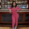 The Best Women's Stripe Long Sleeve Long Pant Jumpsuit Ladies V neck Summer Clubwear Casual Romper Trouser Playsuit Online - Takalr