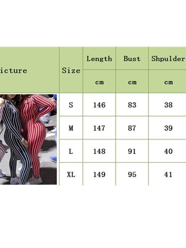 The Best Women's Stripe Long Sleeve Long Pant Jumpsuit Ladies V neck Summer Clubwear Casual Romper Trouser Playsuit Online - Takalr