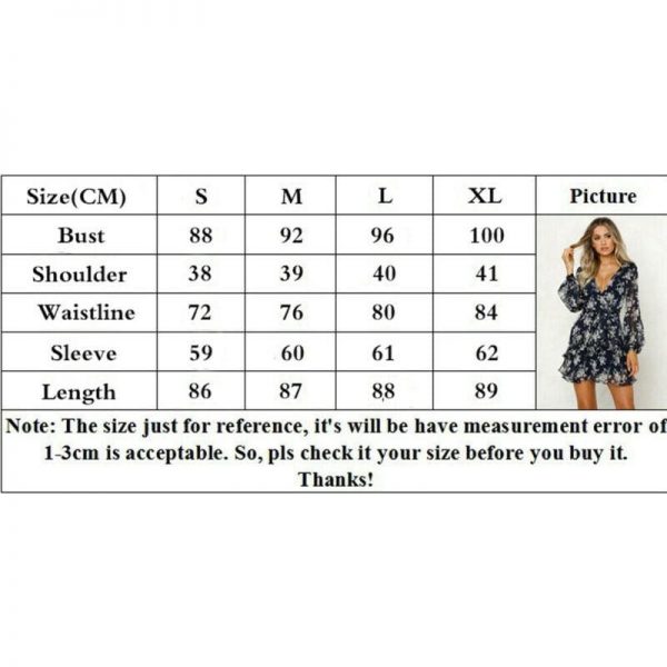 The Best Women's Summer Boho Floral Short Mini Dress Ladies Long Sleeve V Neck Holiday Party Beach Dress Sundress Online - Takalr