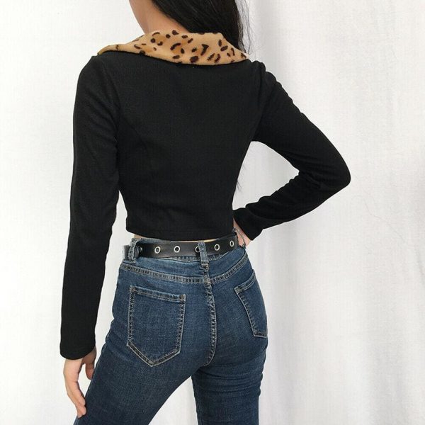 The Best Women's Summer Leopard Collar Jacket Cardigan Tops Ladies Holiday Sexy Loose Blouse Shirt Streetwear Online - Takalr