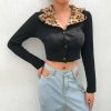 The Best Women's Summer Leopard Collar Jacket Cardigan Tops Ladies Holiday Sexy Loose Blouse Shirt Streetwear Online - Takalr