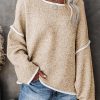 Vintage Oversized Sweater Women Loose One Shoulder Jumper Knitwear