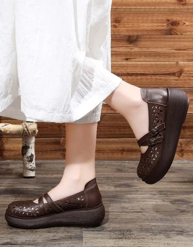 Front Cross Buckle Handmade Retro Sandals Women Sandals
